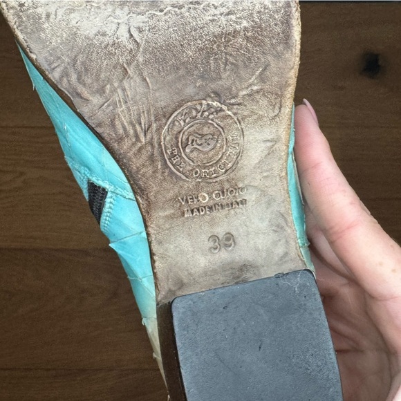 We Are…The Original Western Bootie - Taupe & Turquoise Leather - Size 39 - EUC - Picture 11 of 12